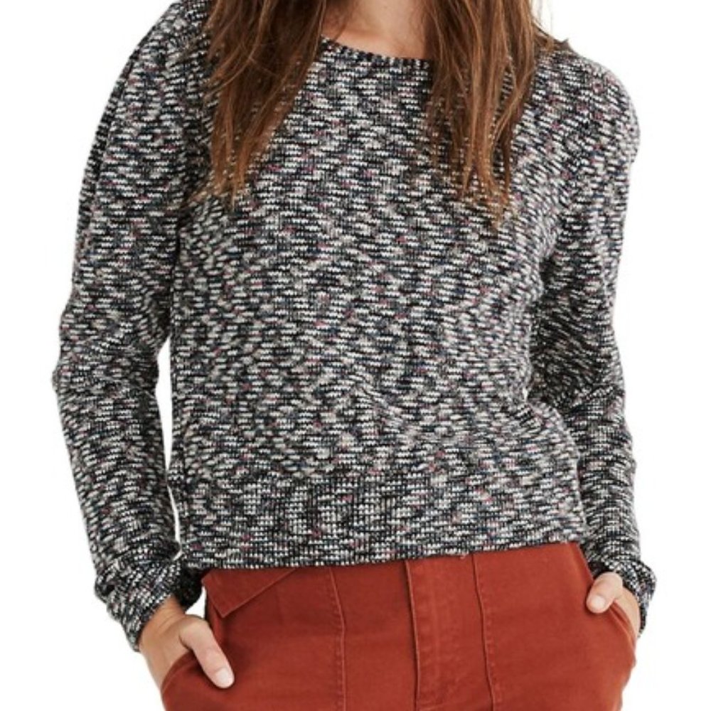 Madewell Gray Multi-color Crewneck Sweater